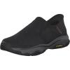 Skechers USA Men’s Craster-Lanigan 204847 Twin Gore Round Toe Leather Slip-Ins(Black)
