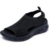 Skechers Women’s Arch Fit-City Catch Knit Slip-On Sandals(Black/Black)