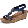 Skechers Women’s Beverlee-Date Glam Sandal Wedge(Navy)