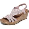 Skechers Women’s Beverlee-Dazzling Charm Wedge Sandal(Blush)