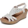 Skechers Women’s Beverlee-Dazzling Charm Wedge Sandal(Off-white)