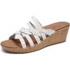 Skechers Women’s Beverlee-New Resort Wedge Sandal(White)