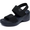 Skechers Women’s Cali Day Wedge Sandal(Black/Black)