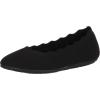 Skechers Women’s Cleo 2.0-Love Spell Scalloped Knit Skimmer Flats with Air-Cooled Memory Foam Ballet(Black)