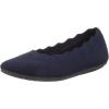 Skechers Women’s Cleo 2.0-Love Spell Scalloped Knit Skimmer Flats with Air-Cooled Memory Foam Ballet(Navy)