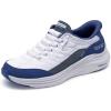 Skechers Women’s Contour Foam Cozy Fit Hands Free Slip-ins Sneaker(White/Navy)