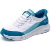 Skechers Women’s Contour Foam Cozy Fit Hands Free Slip-ins Sneaker(White/Turq)