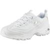 Skechers Women’s D’Lites Fresh Start Memory Foam Lace-up Sneaker Fashion(White/Silver)