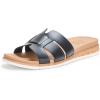 Skechers Women’s Desert Kiss Low-Peak Look Sandal(Black/White)