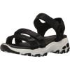 Skechers Women’s D’lites – Fresh Catch Wedge Sandals(Black)