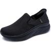 Skechers Women’s Dlux Walker Sr Ugina Hands Free Slip-ins Health Care Professional Shoe(Black)
