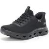 Skechers Women’s Glide Step Arc Waves Slip-ins Sneaker(Black/Black)