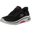 Skechers Women’s Go Walk Arch Fit 2.0 Valencia Hands Free Slip-ins Sneaker(Black/Hot Pink)