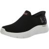 Skechers Women’s Go Walk Flex Sunset Rose Hands Free Slip-ins Sneaker(Black/Pink)