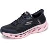 Skechers Women’s Go Walk Glide Step 2.0 Belah Hands Free Slip-ins Sneaker(Black/Pink)