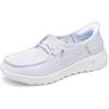Skechers Women’s Hands Free Slip-ins Go Walk Joy Moc Toe Casual Shoe Sneaker(White/Silver)
