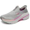 Skechers Women’s Max Cushioning Arch Fit 2.0 Cambridge Hands Free Slip-ins Sneaker(Gray/Pink)