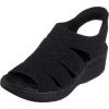 Skechers Women’s Pier-lite-Memory Maker Wedge Sandal(Black/Black)