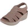Skechers Women’s Pier-lite-Memory Maker Wedge Sandal(Mocha)