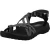 Skechers Women’s Reggae Irie Mon Flip-Flop Sandals(Black/Grey)