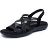 Skechers Women’s, Reggae Slim – Simply Stretch Sandal(Black)