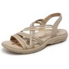 Skechers Women’s, Reggae Slim – Simply Stretch Sandal(Natural/Taupe)