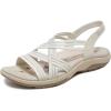 Skechers Women’s, Reggae Slim – Simply Stretch Sandal(White)