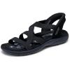 Skechers Women’s Reggae Slim-Stretch Flex Hands Free Slip-ins Sandal(Black/Black)