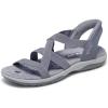 Skechers Women’s Reggae Slim-Stretch Flex Hands Free Slip-ins Sandal(Grey)