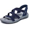 Skechers Women’s Reggae Slim-Stretch Flex Hands Free Slip-ins Sandal(Navy)