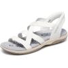 Skechers Women’s Reggae Slim-Stretch Flex Hands Free Slip-ins Sandal(White)