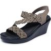 Skechers Women’s Rumble on-Sassier DayZ Wedge Sandal(Taupe)