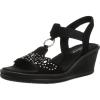 Skechers Women’s Rumblers – Queen B Wedge Sandals(Black)