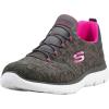 Skechers Women’s Summit – Quick Getaway Sneaker(Charcoal/Hot Pink)