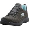 Skechers Women’s Summit – Quick Getaway Sneaker(Charcoal/Light Blue)