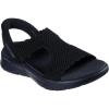 Skechers Women’s T-Strap Sandal Flat(Black/Black)