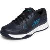 Skechers Women’s Viper Court Smash Athletic Indoor Outdoor Pickleball Shoe | Relaxed Fit Sneaker(Black/Blue)