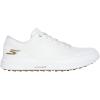 Women’s Drive 6 Arch Leather Relaxed Fit Waterproof Golf Shoe Sneaker(White/Gold)