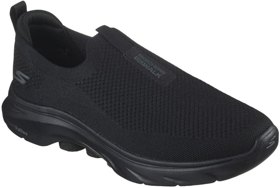 imageSkechers Mens Go Walk 7 Stretch Fit Slipon SneakerBlackBlack