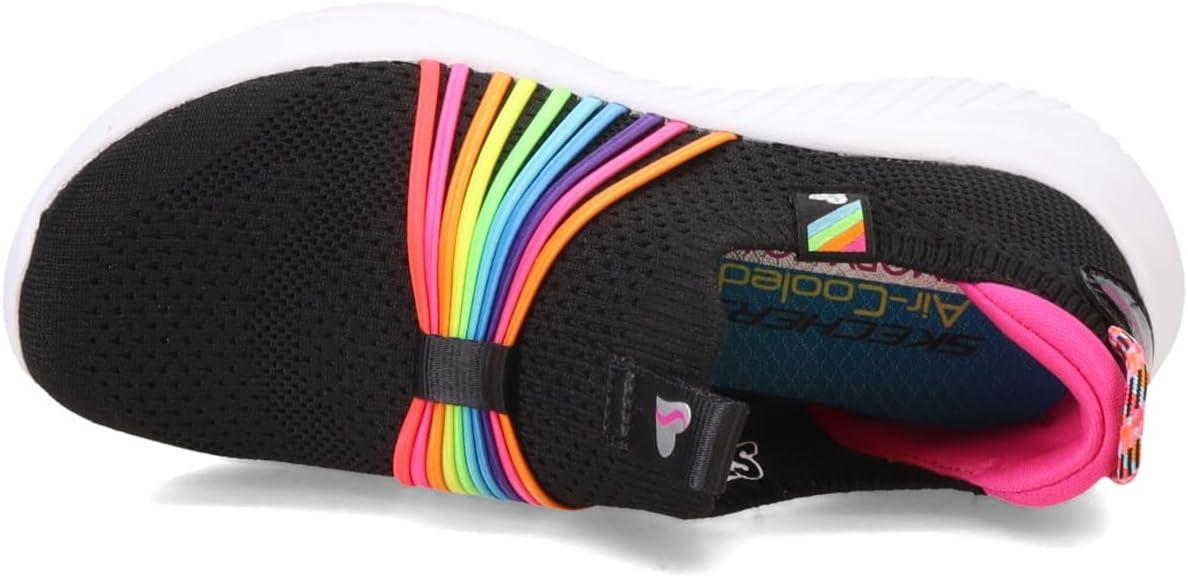 imageSKECHERS Girls Ultra Flex 30Rainbow Speed SneakerBlackMulti