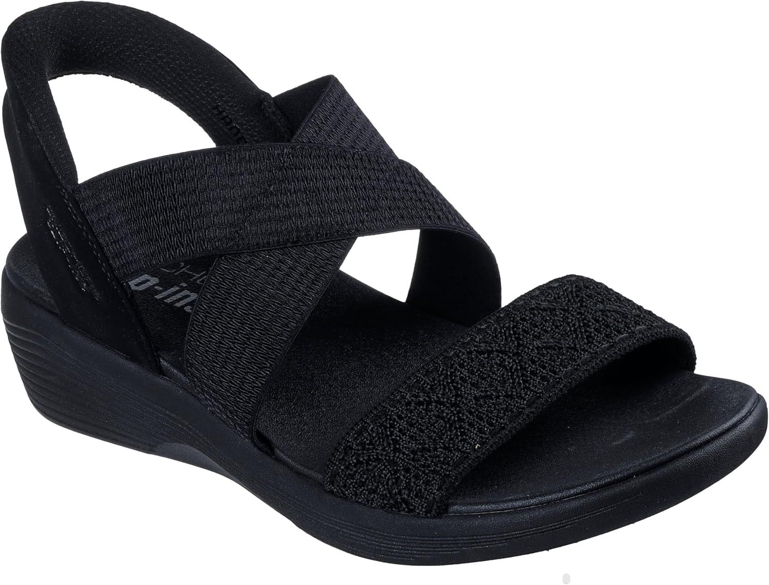 imageSkechers Womens AryaVery Demure Hands Free Slipins Wedge SandalBlackBlack