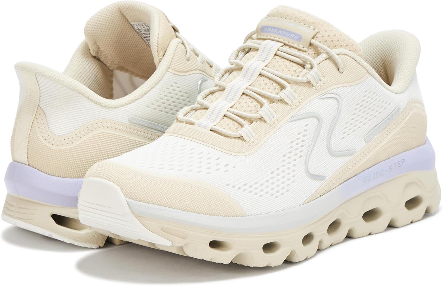 imageSkechers Womens Glide Step Sole Hands Free SlipinsNtprnaturalPurple