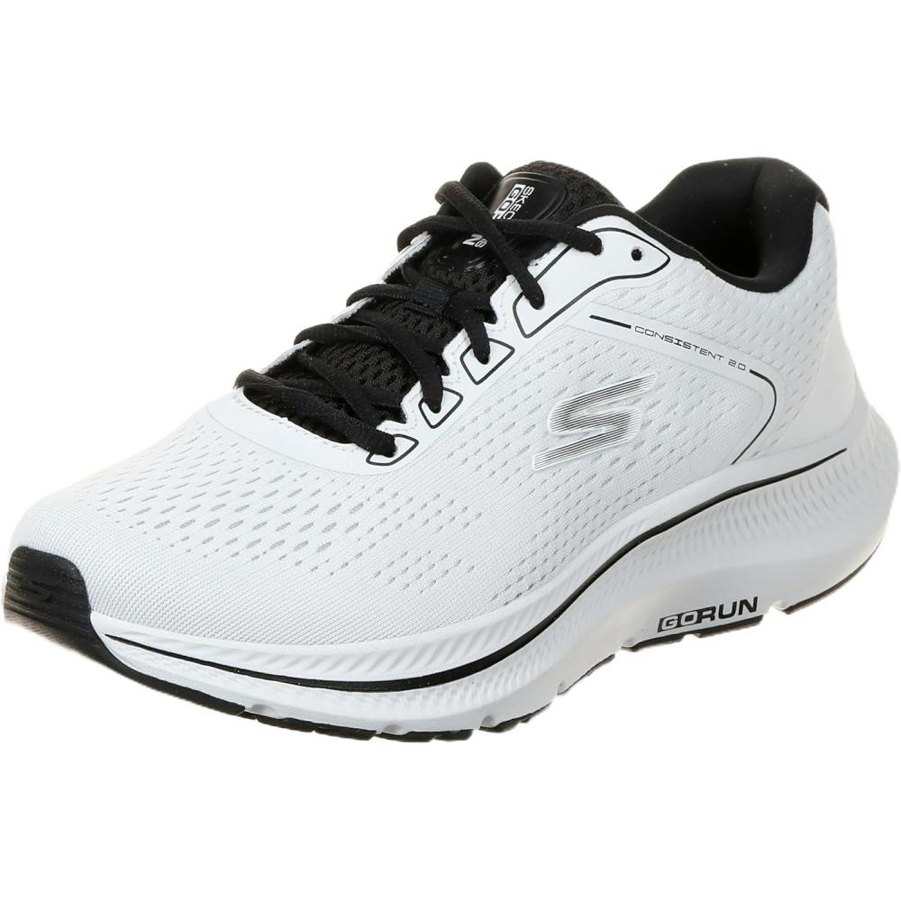imageSkechers Mens Go Run Consistent 20 Mile Marker SneakerWhiteBlack