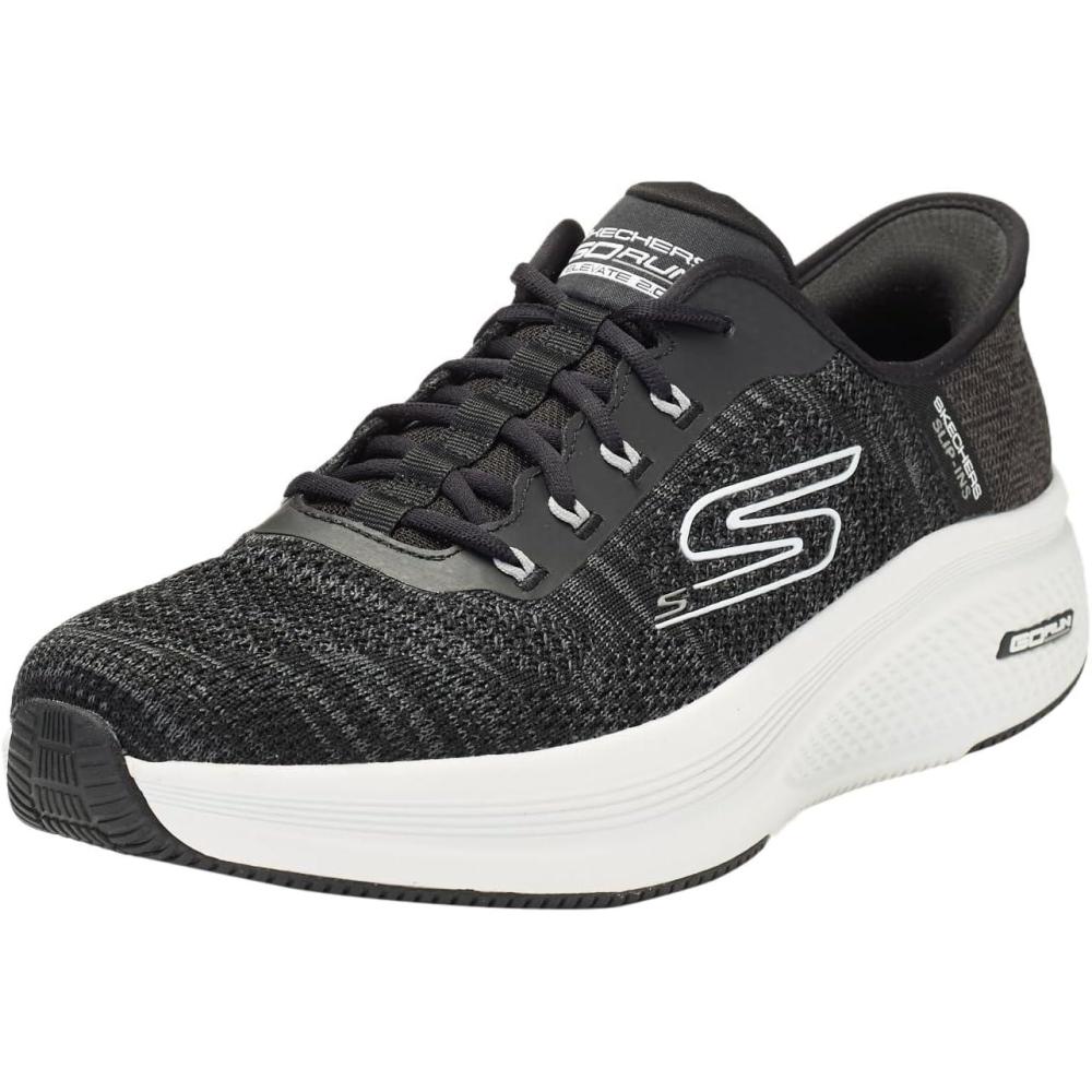 imageSkechers Mens Hands Free Slipins Go Run Elevate 20 Steady Motion SneakerBlackWhite
