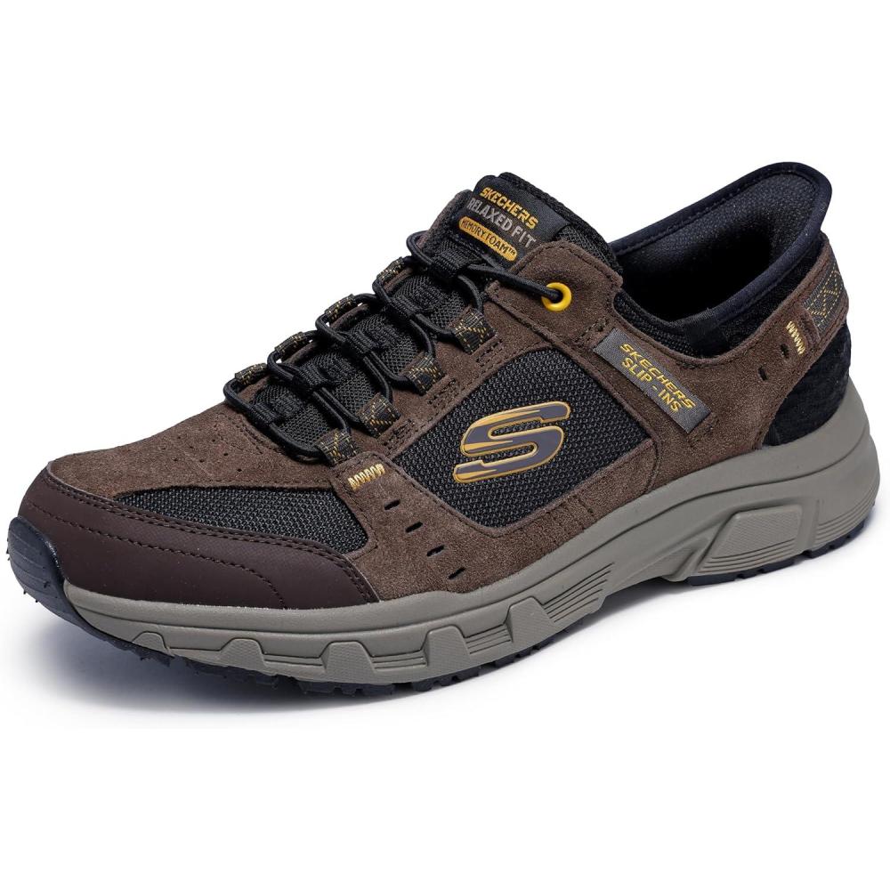 imageSkechers Mens Oak Canyon Consistent Winne Hands Free Slipin SneakerBrownBlack