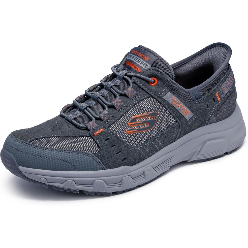imageSkechers Mens Oak Canyon Consistent Winne Hands Free Slipin SneakerGrayOrange