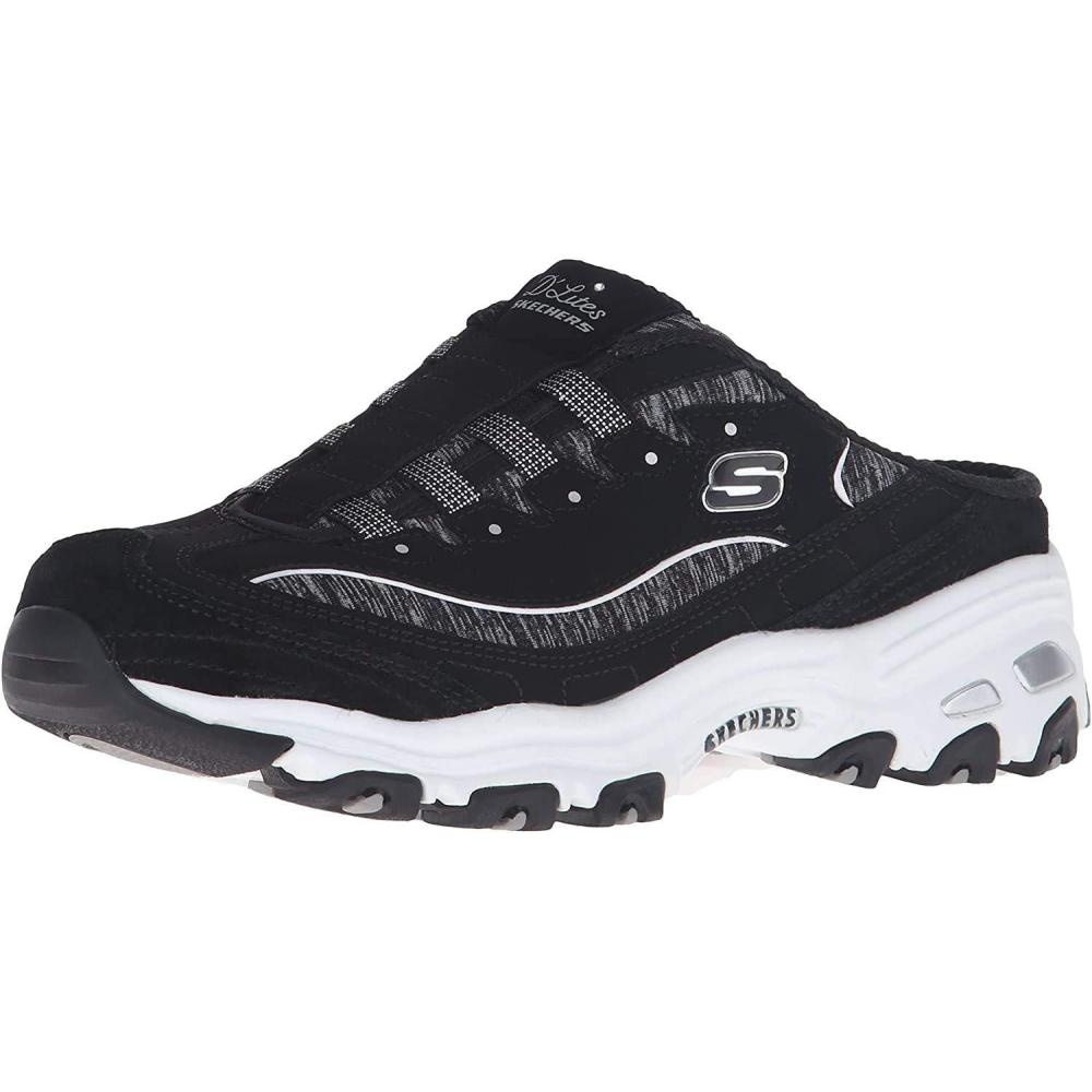 imageSkechers Sport Womens DLites SlipOn Mule SneakerBlackWhite