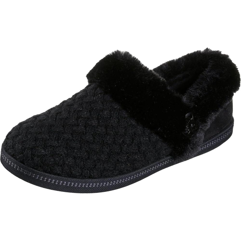imageSkechers Womens Cozy CampfireFrosty Promise SlipperBlackBlack