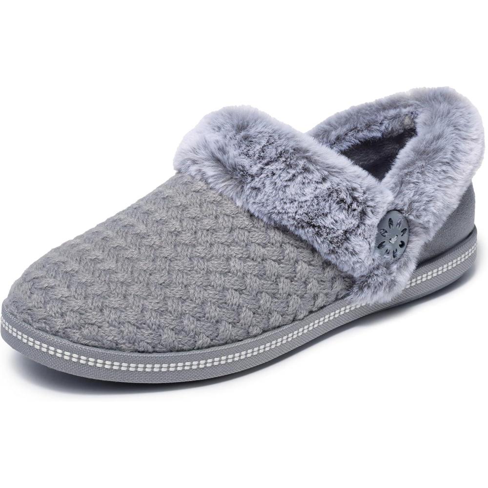 imageSkechers Womens Cozy CampfireFrosty Promise SlipperCharcoal