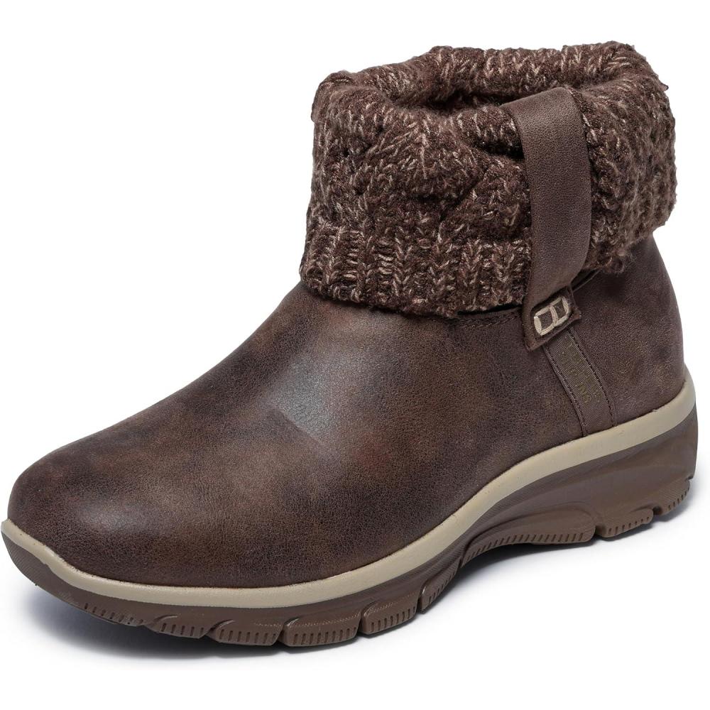 imageSkechers Womens Easy GoingCozy Weather 2Hands Free Slipins Ankle BootChocolate